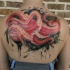 Tatuaje en la espalda, pulpo rojo magnífico