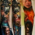 Tatuaje en el brazo, héroes  diferentes magníficos de  la guerra de las galaxias