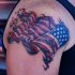American flag tattoo on shoulder