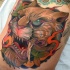 Tatuaje  de tigre fantástico con colmillos largos