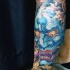 asiatico stile demone femminile tatuaggio su gamba
