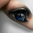 eccezionale 3d occhio umano blu tatuaggio su braccio di uomo
