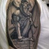 eccezionale enorme gargoyile tatuaggio sulla spalla