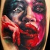 Tatuaje en la pierna, chica de horror