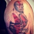 Tatuaje en el brazo,
bárbaro furioso inacabado
