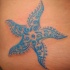 Tatuaje  de estrella de mar azul