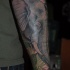 Tatuaje en el antebrazo, elefante grande con huesos