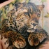 bellissimo leopardo tatuaggio sulla scapola