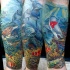 Tatuaje en el antebrazo,
animales submarinos fascinantes