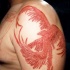 Escarificación en el brazo, fénix precioso