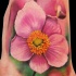 bellissimi fiori rosa tatuaggio sul piede