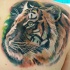 Tatuaje en el hombro,
cabeza de tigre precioso