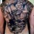 grande nero e bianco a tema nautica tatuaggio pieno di schiena
