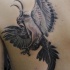 Tatuaggio grande sulla spalla l'uccello nero bianco