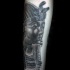 Black and gray style detailed tattoo of Egypt statue