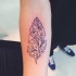 Tatuaje en el antebrazo, pluma geométrica