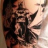 nero bianco batman tatuaggio a mezza manica
