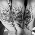 Tatuagem preta estilo esboço tatuagem de antebraço do coração humano com árvore