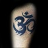 Black ink Hinduism themed emblem tattoo