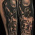 Schwarzes in Illustrationsart Unterarm Tattoo mit Air Jordan