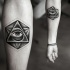 nero illuminati triangolo avambraccio  tatuaggio