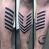 Blackwork style large emblem tattoo