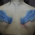 Blaue Engelsflügel Tattoo für Frauen