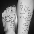 brillante disegno chimico elementi tatuaggio su gamba e braccio