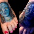 Tatuaje en el pie, retrato de mujer de Avatar brillante