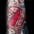 Cartoon style colored devils star tattoo