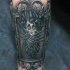 Cartoon style colored forearm tattoo of Edward scissors hands