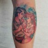 Cartoon style colored tattoo of Ariel mermaid
