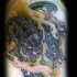 Cartoon style colored tattoo of cool Cerberus