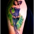 affascinante ballerina burlesco ragazza pin up tatuaggio a mezza manica