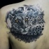 Colored natural looking scapular tattoo of gorgeous leopard