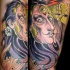 Colored new school style big arm tattoo of fantasy half man half octopus