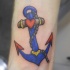 colorato piccolo ancoraggio tradizionale tatuaggio
