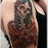 colorato ragazza scheletro messicana tatuaggio