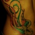 Farbiges Phönix Tattoo an Rippen