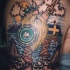 colorato vichingo guerriero tatuaggio