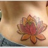 colorato fiore loto tatuaggio su costolette
