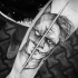 Style de croquis sur le thème des bandes dessinées par Inez Janiak tatouage de Batman et Joker