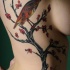 fresco cinese ramo di ciliegio e uccello tatuaggio