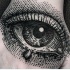 Cooler Punkt Stil schwarzes großes menschliches Auge Tattoo an der Hand