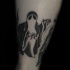 Tatuaje en la pierna,  fantasma horroroso en capa