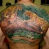 fresco grande leopardi su albero tatuaggio sulla schiena