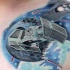 Tatuaje en el hombro, nave imperial estupendo de la guerra de las galaxias