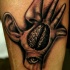 Creepy looking black and gray style tattoo of various human body parts