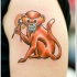 carina piccola scimmia tatuaggio sulla spalla