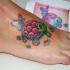 animato bella tartaruga colorata tatuaggio su piede